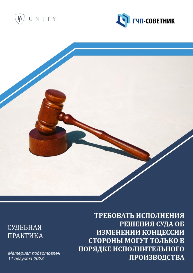 Требовать исполнения решения суда об изменении концессии стороны могут только в порядке исполнительного производства
